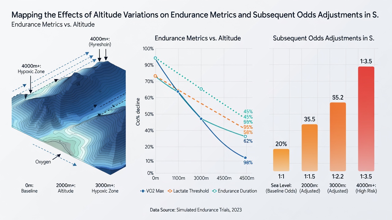 Data visualization chart displaying endurance metrics and odds shifts for high altitude South American matches